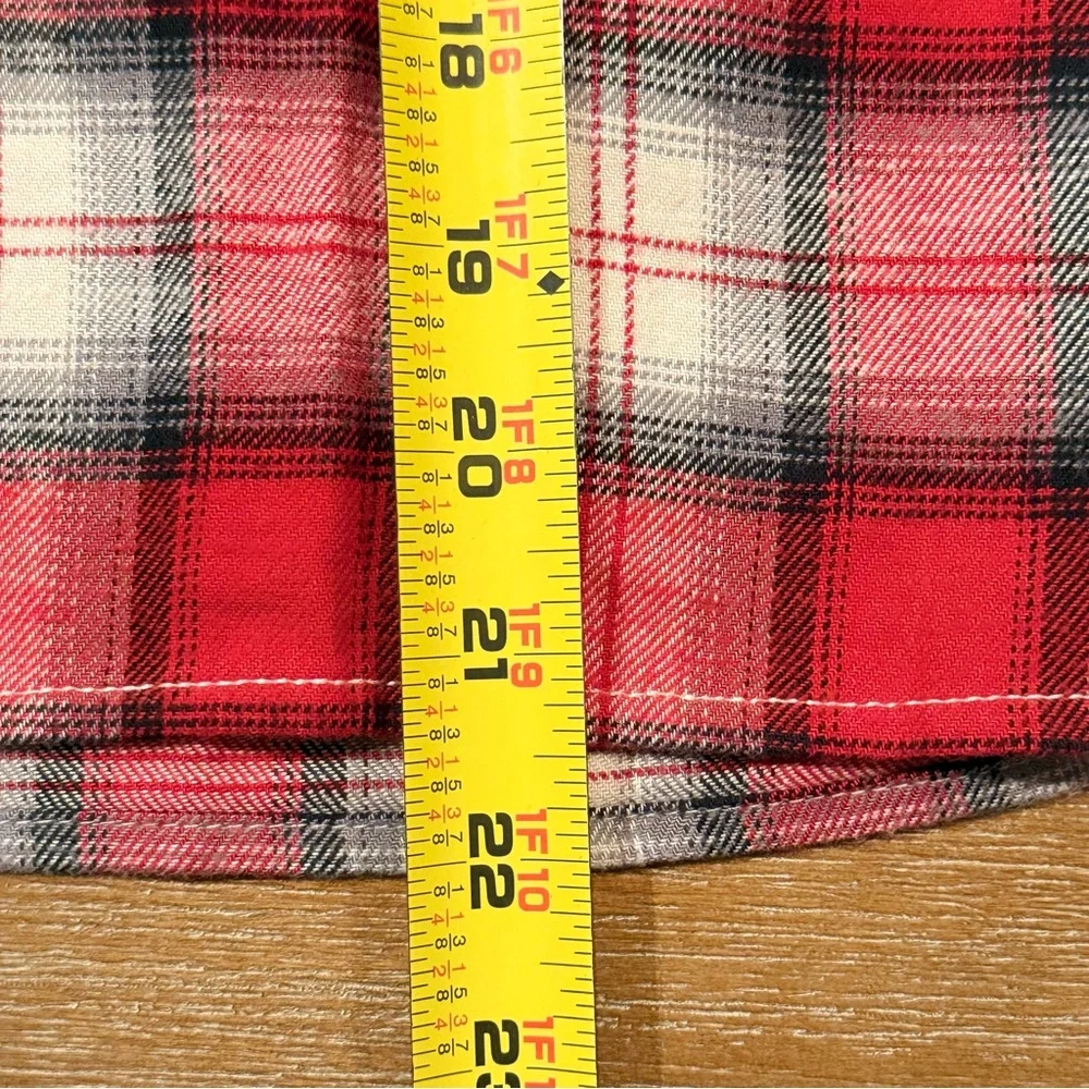 NWT Gap Kids Organic Cotton Flannel Red Plaid Button Front‎ Shirt Sz XL/12